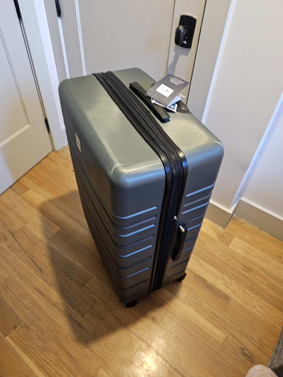 Never used, brand new! Checked Suitcase - Dark Green