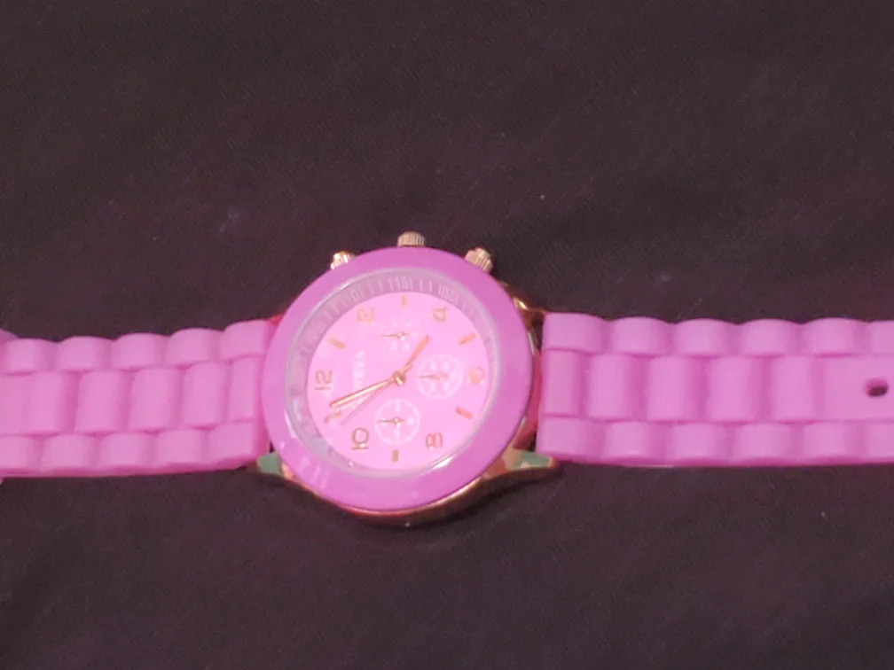 Women's Geneva Purple and Gold Silicone Watch thumbnail