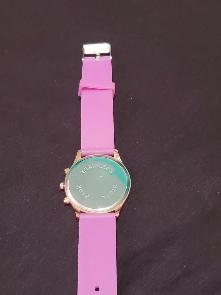 Women's Geneva Purple and Gold Silicone Watch image indicator(4)