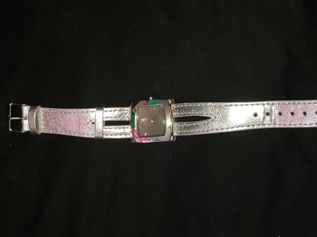 Silver Guess Watch with Leather Band image indicator(3)