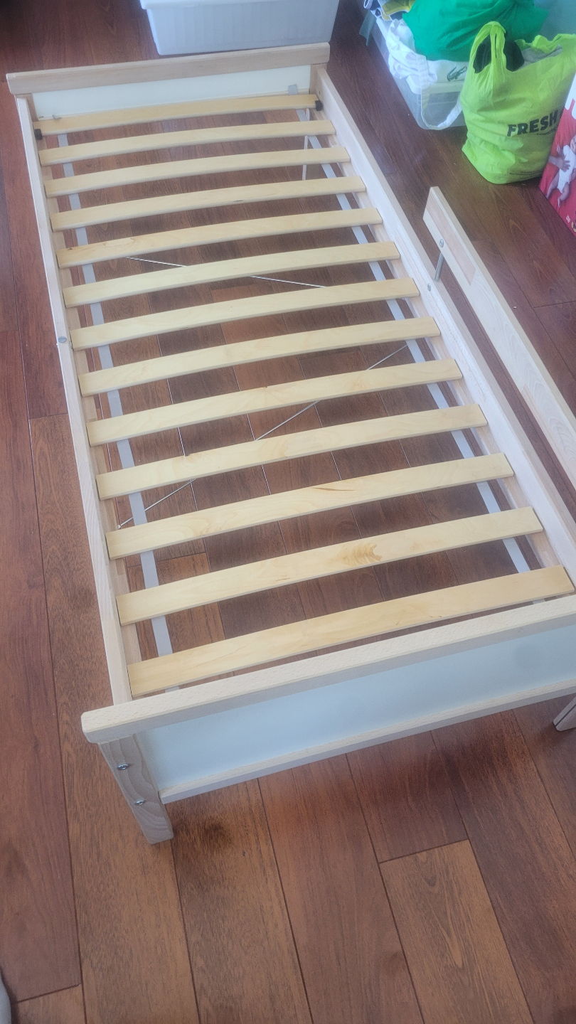 IKEA Luroy Toddler Bed Frame with Slats + Mattress - photo 4