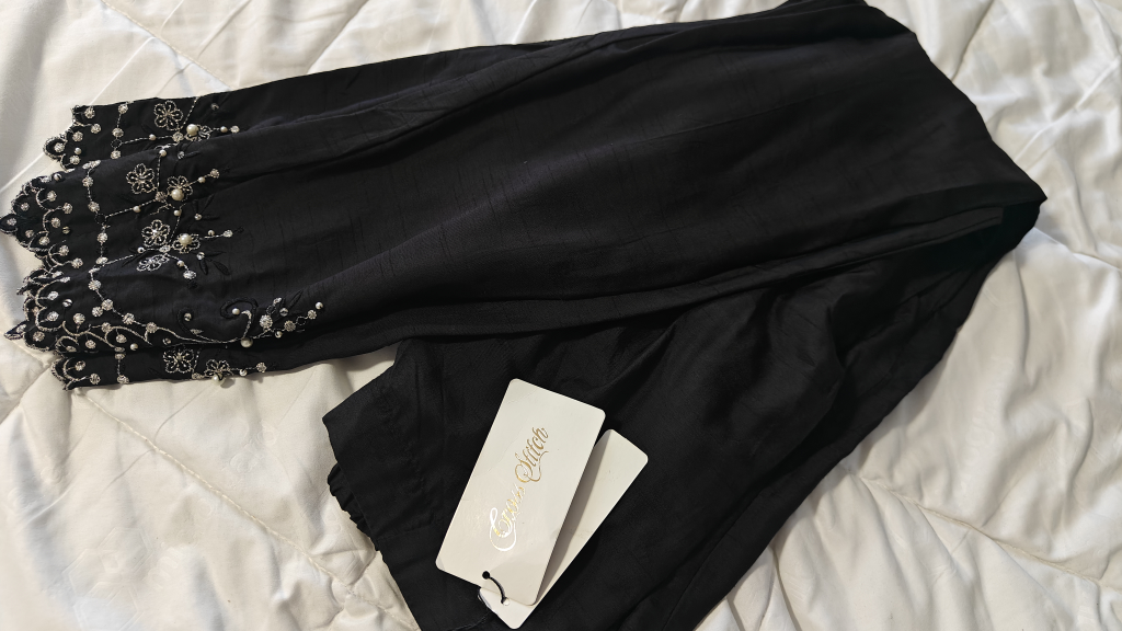 Elegant Embroidered Black Trousers