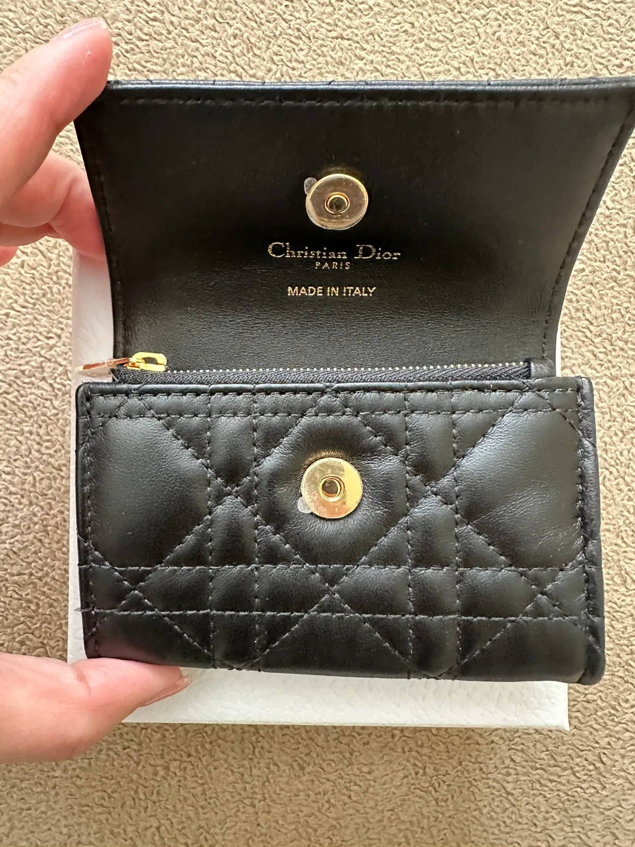 Brand New Dior Black Lambskin Jolie Glycine Wallet image indicator(3)