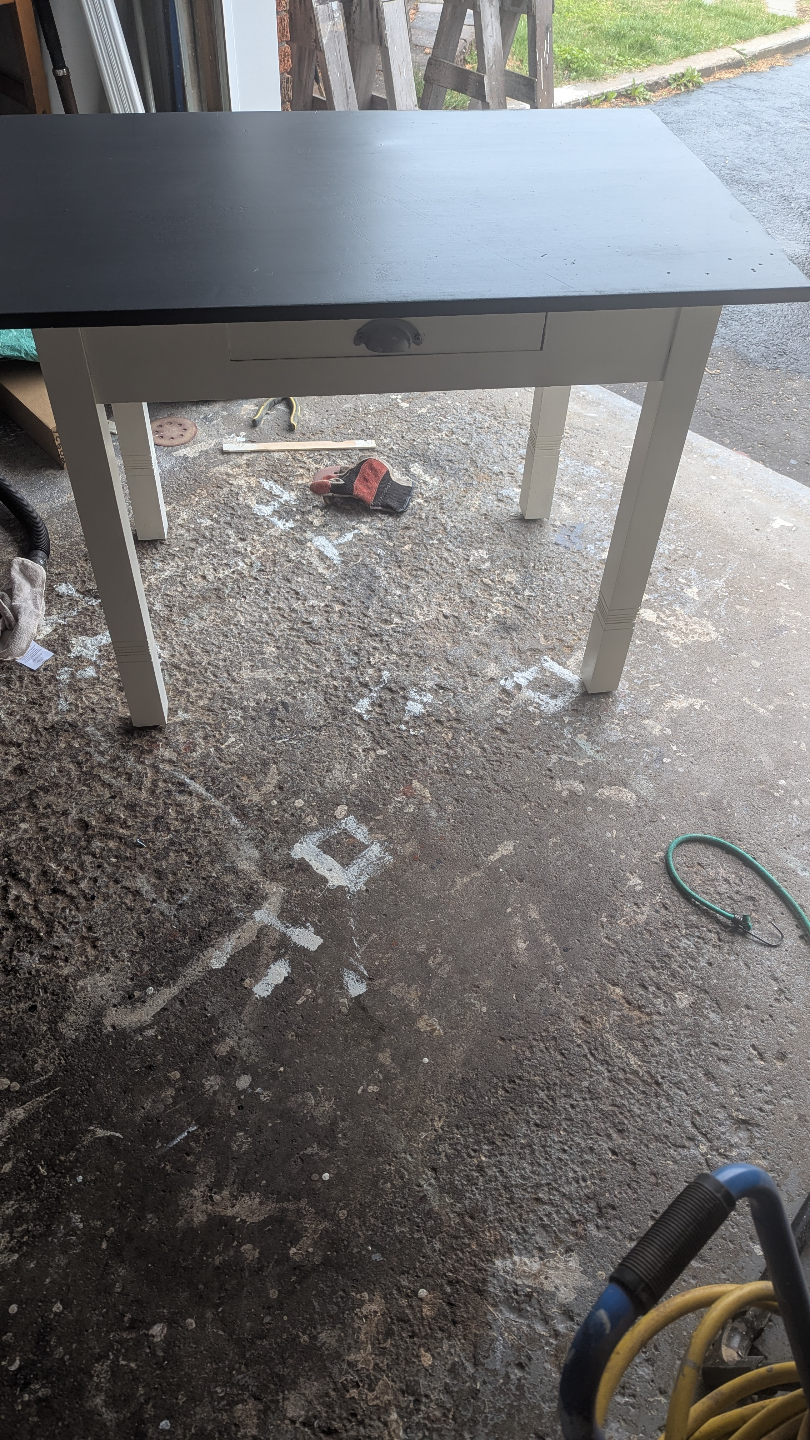 Painted Farmhouse Table with Drawer - photo 2