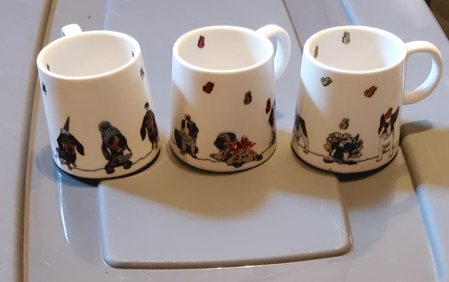 Set of Three Dog-Themed Espresso/Coffee Cups