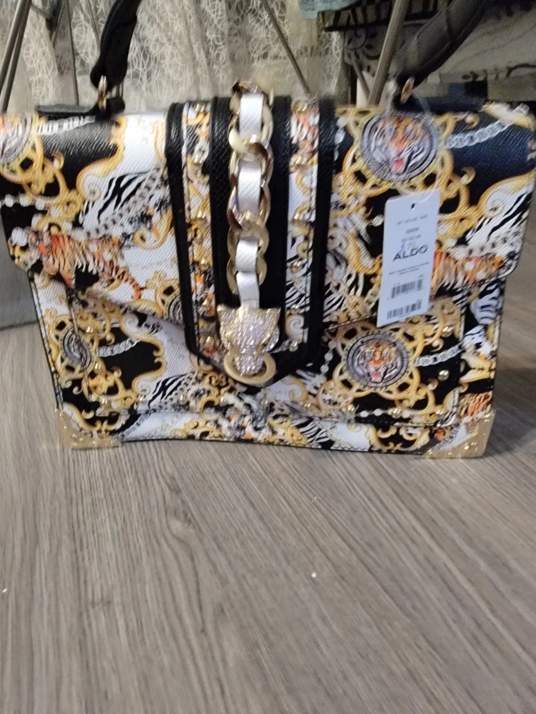 ALDO Baroque-print satchel handbag image indicator(3)