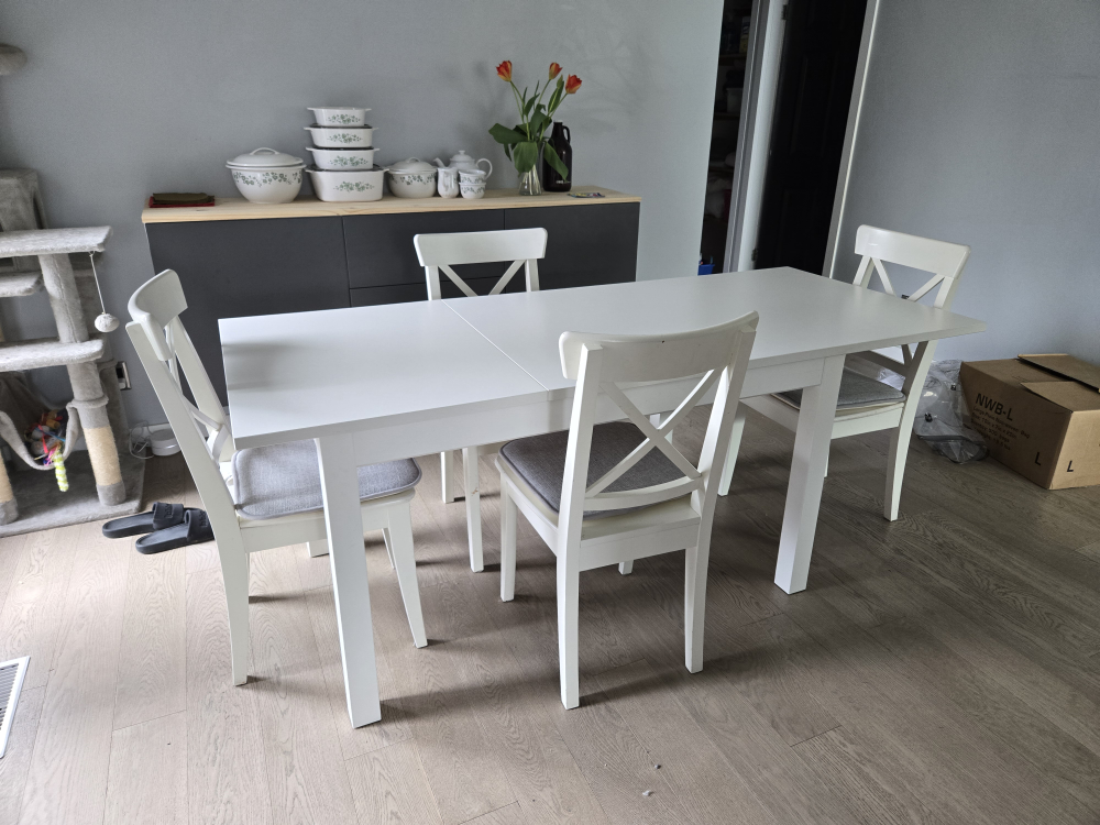 White Extending Dining Table 💚 - photo 2