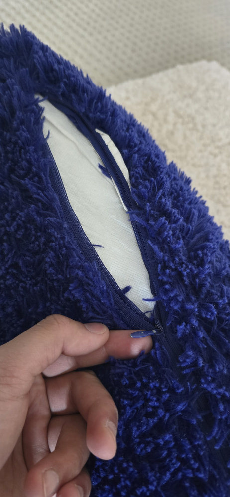 Fluffy Blue Bolster Pillow - photo 2