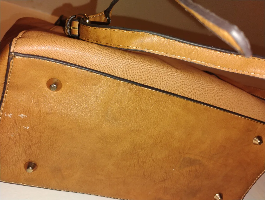 Justfab Brown leather Tote Handbag image indicator(5)