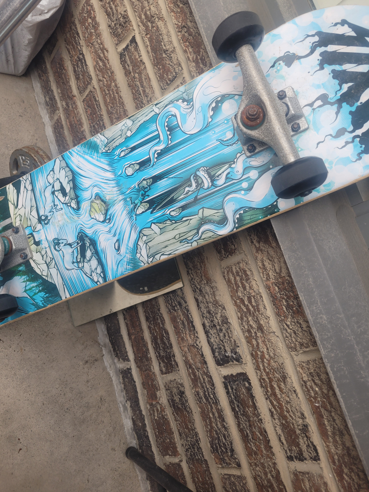 Used Skateboard - Waterfall Graphic