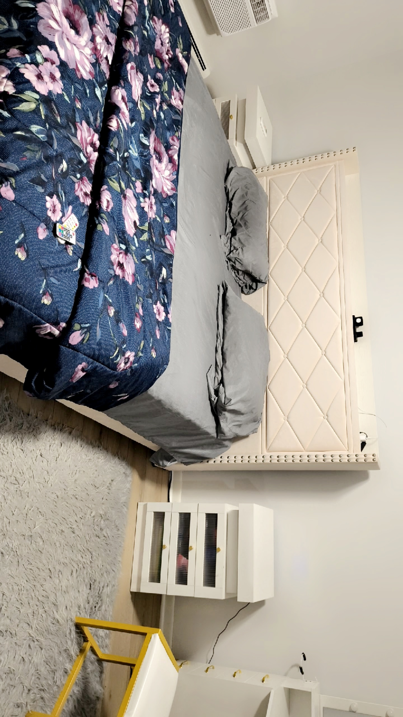 2 White 3-Drawer Nightstand with LED Light - photo 2
