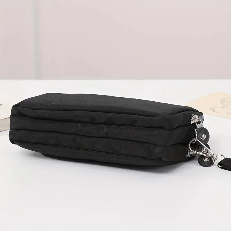 Black Phonebag Triple Zipper Pouch thumbnail