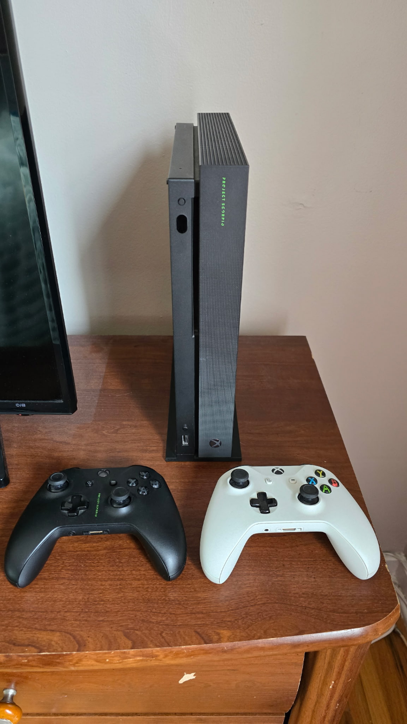 Xbox One X Console with Games and Controllers - photo 2