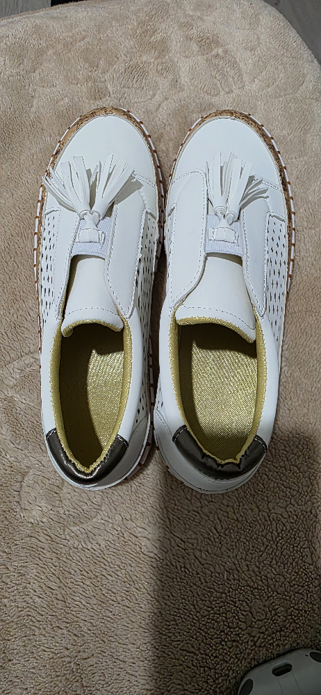Women's White Platform Sneakers with Cork Detail