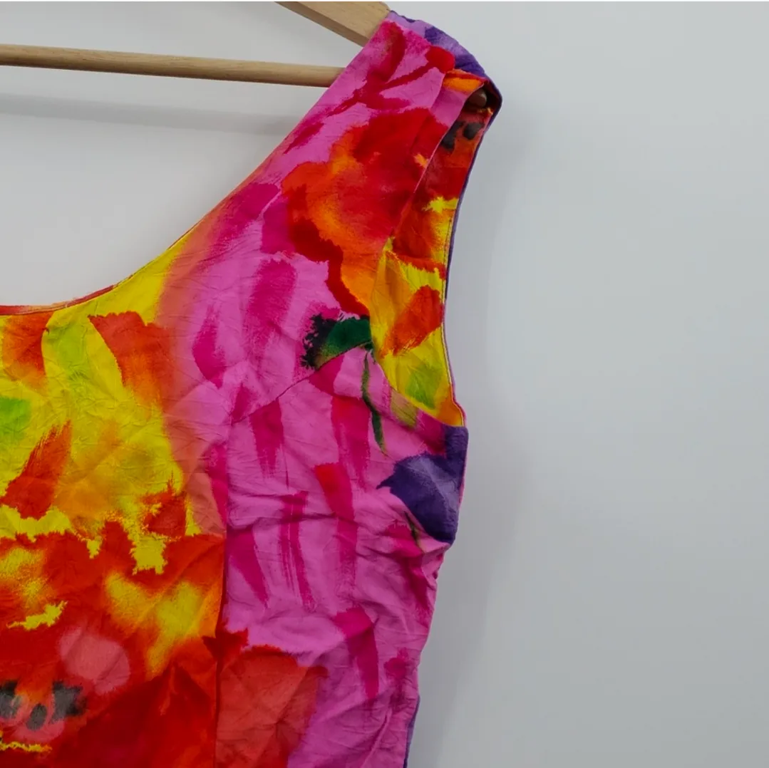 Vintage Vibrant Floral Sleeveless Dress By Jams World image indicator(3)