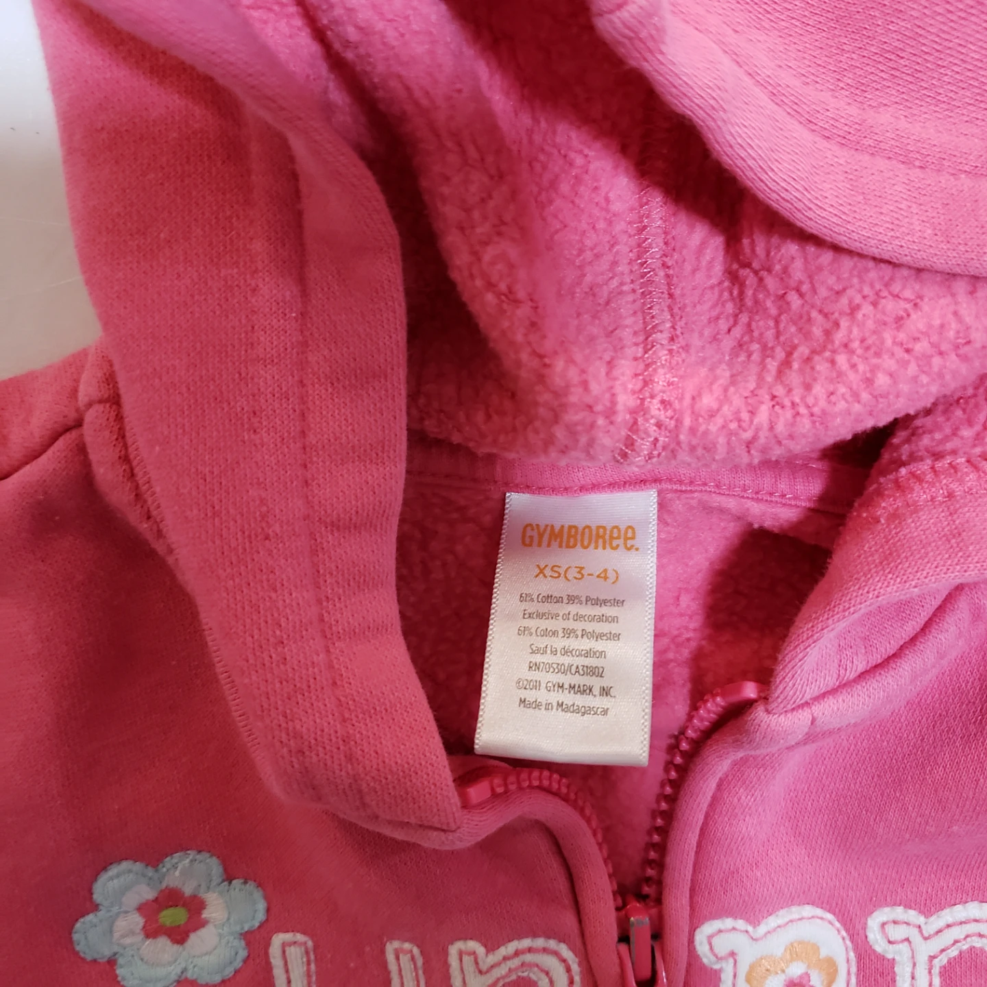 Gymboree Girls Pink Happy Hoodie Size XS (3-4) - photo 2