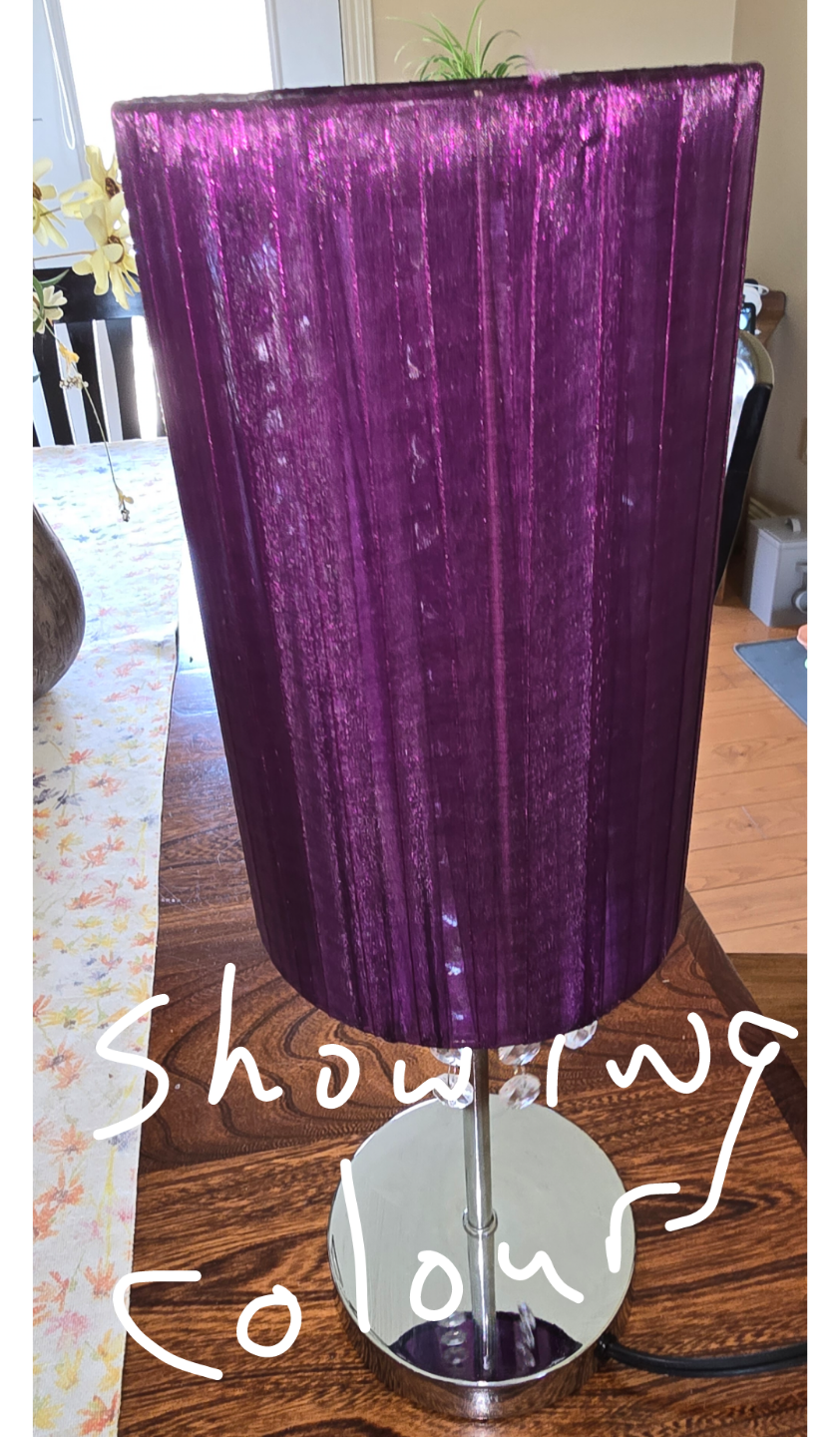 Purple Table Lamp with Crystal Accents