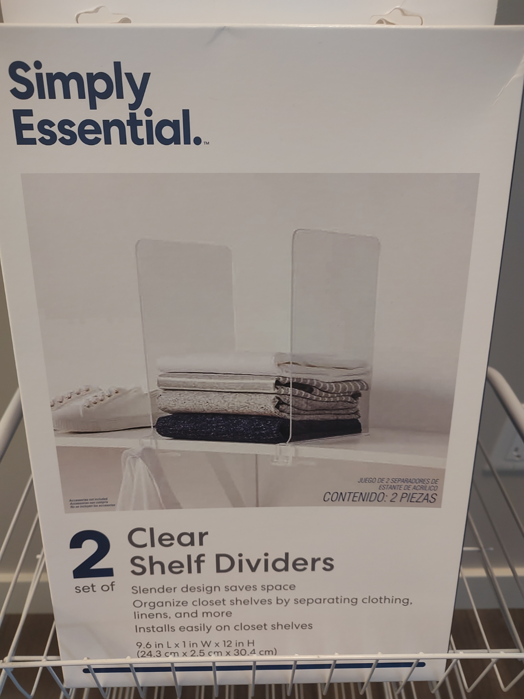 Simply Essential Clear Shelf Dividers - Set of 2