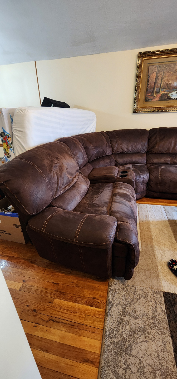 Brown Reclining Sectional Sofa - photo 3
