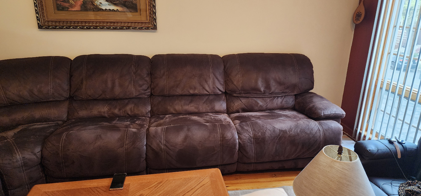 Brown Reclining Sectional Sofa - photo 4