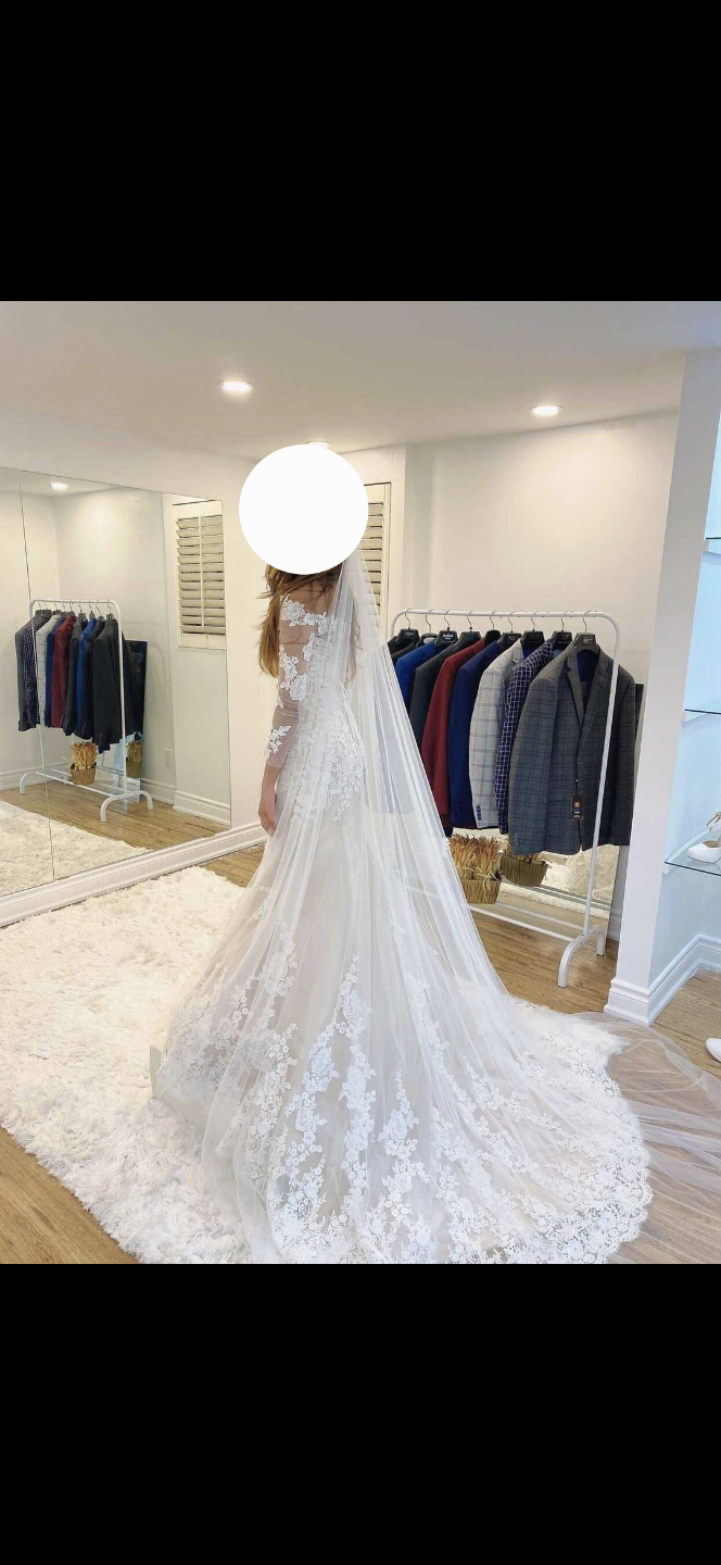 Stunning Off-the-Shoulder Lace Wedding Gown