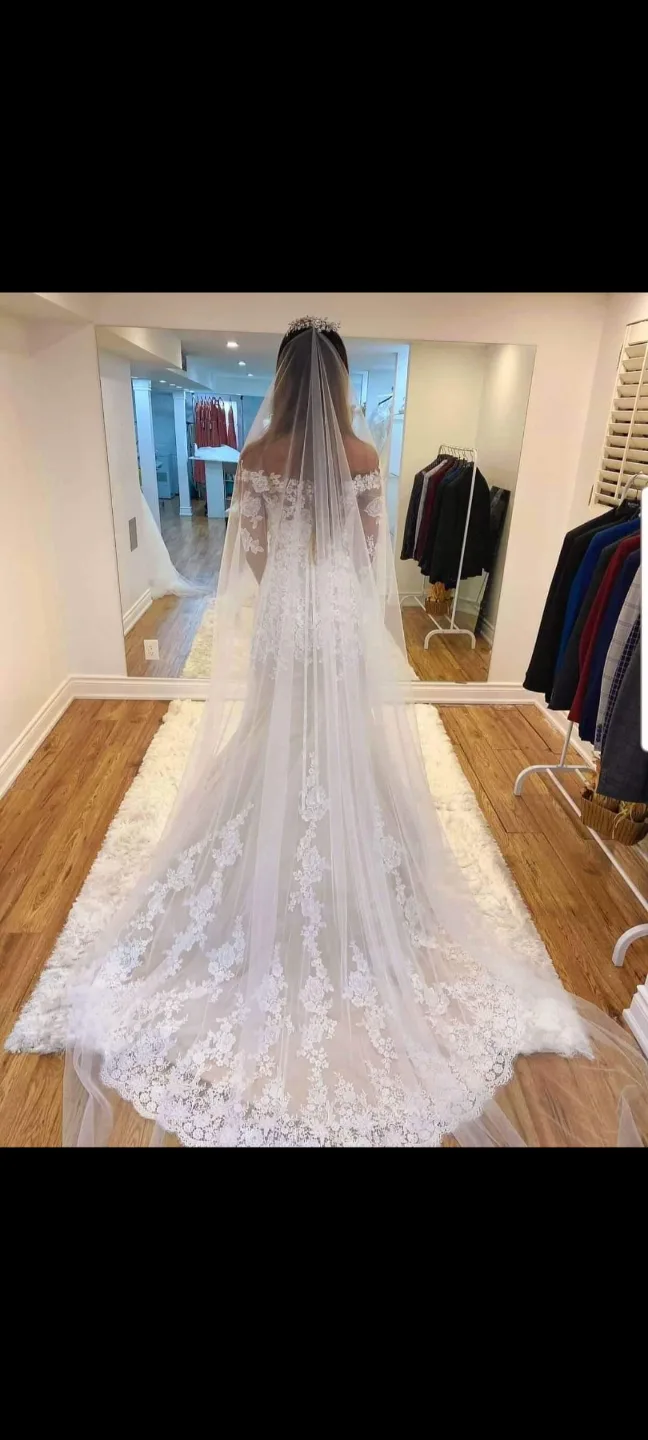 Stunning Off-the-Shoulder Lace Wedding Gown image indicator(2)