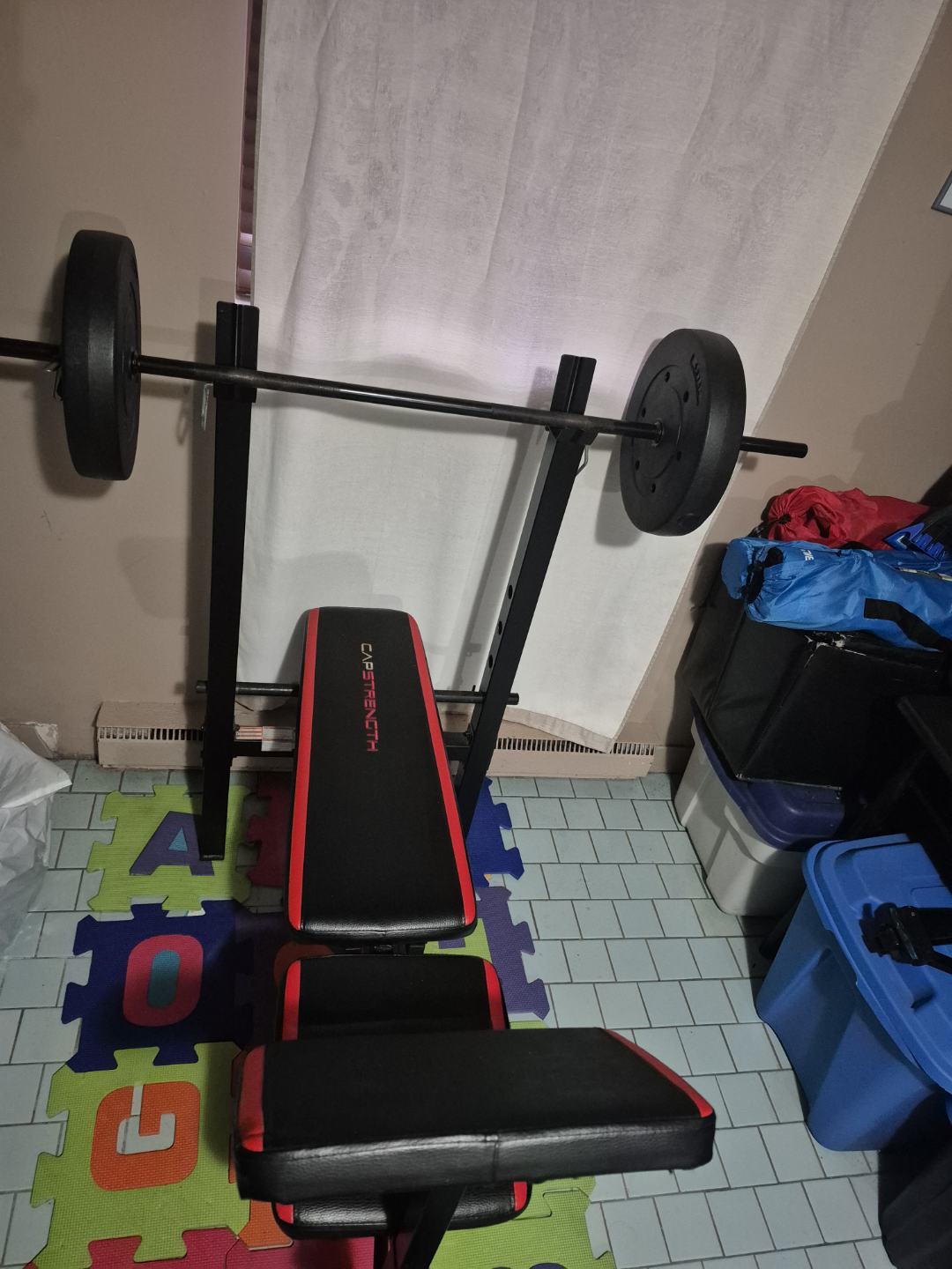 Cap Strength Weight Bench with Barbell - photo 2