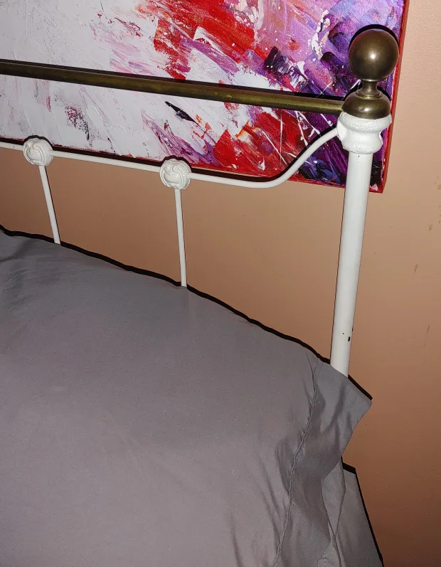 Antique Farmhouse Brass & Wrought Iron Double Bed Frame image indicator(4)