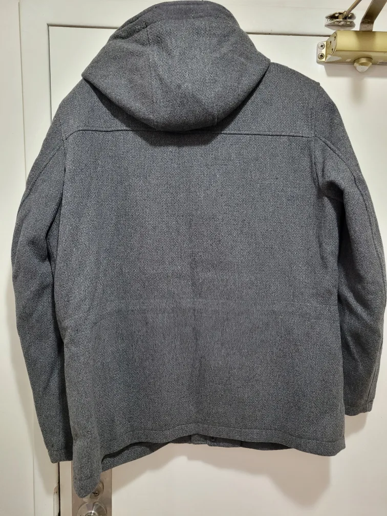 Men's Guess Grey Hooded Peacoat Jacket image indicator(2)