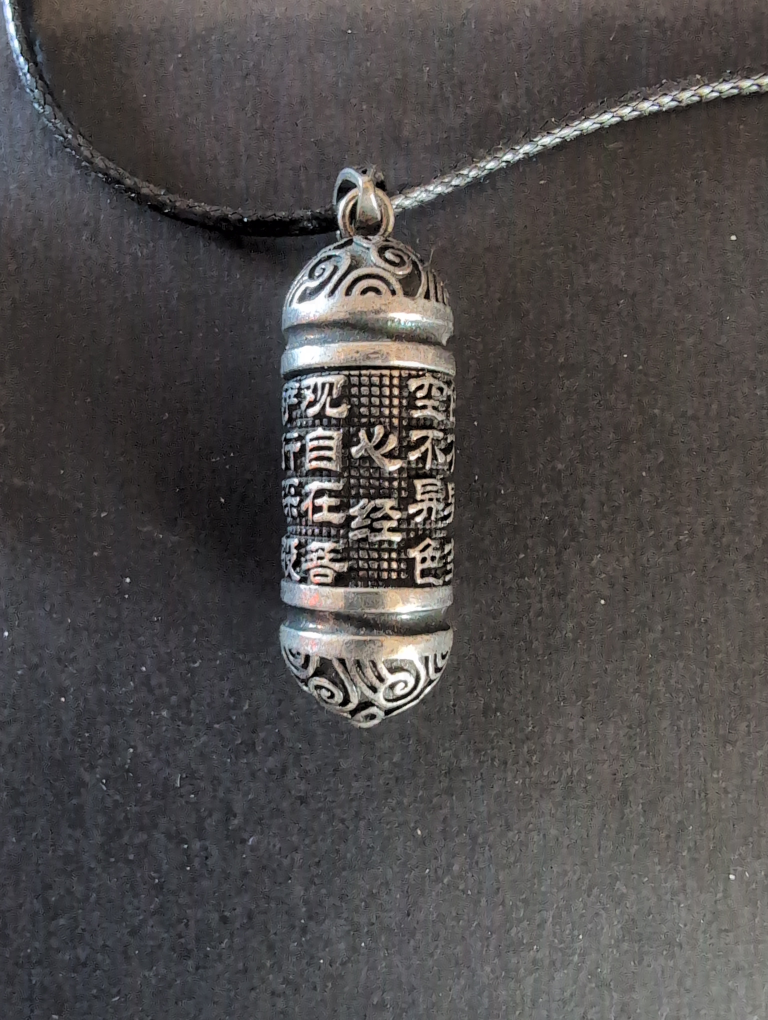Tibetan Prayer Wheel Necklace Pendant (Cremation ash Necklace)