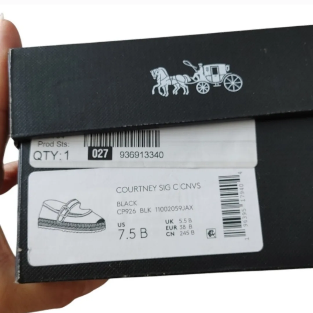 Coach Women's Black Canvas Espadrille Shoes image indicator(7)