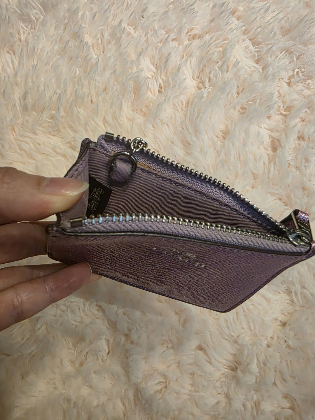 Coach Metallic Pink Zip-Around Card Case - photo 3