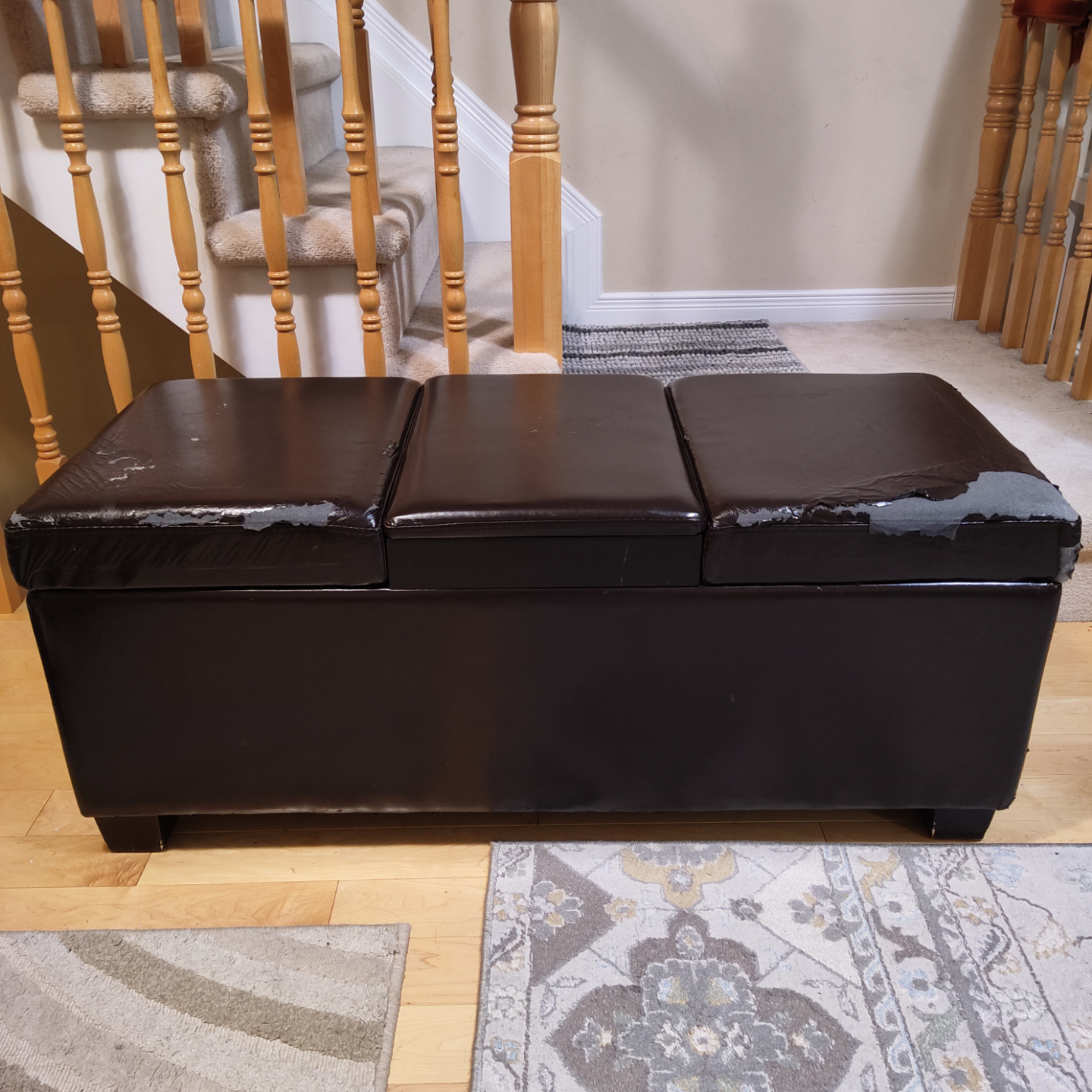 Three-Piece Storage Ottoman Bench - photo 3