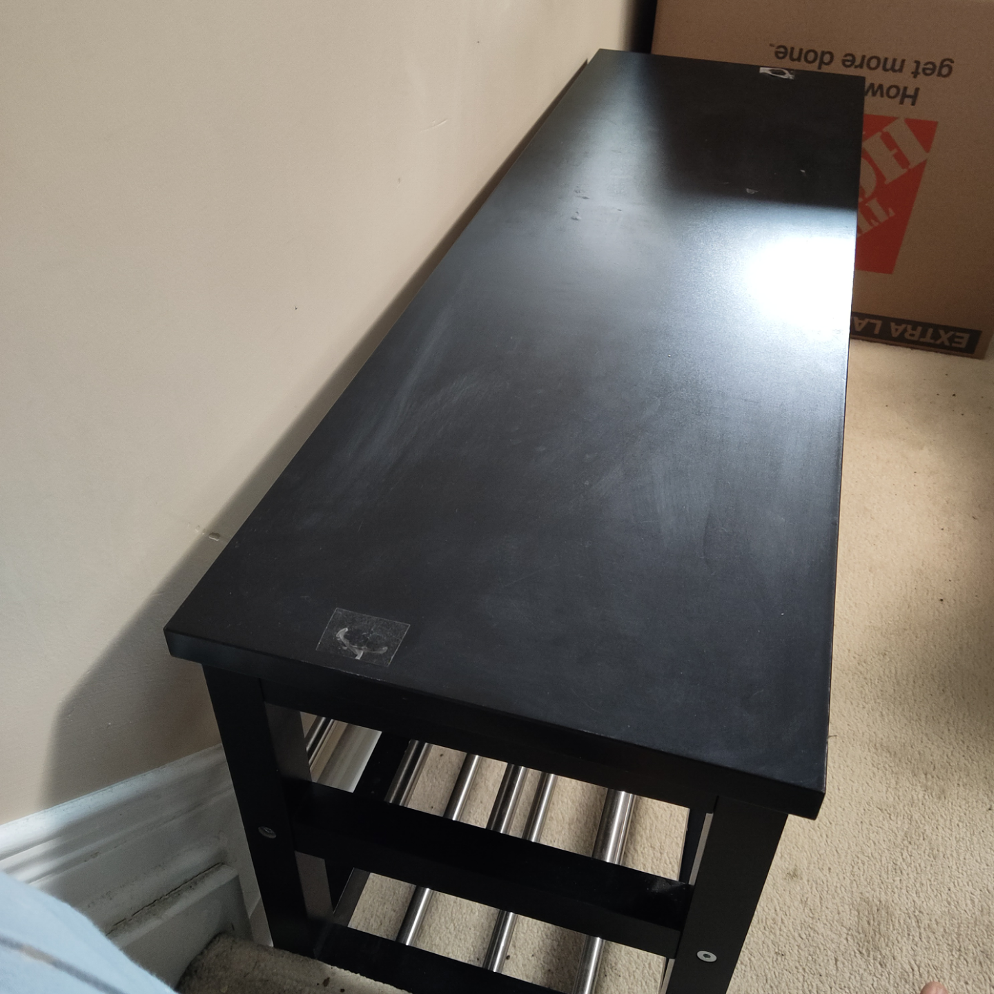 Black Shoe Bench with Storage from IKEA - photo 4