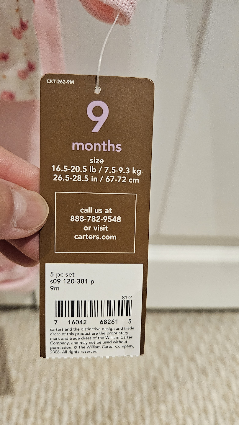 Carter's 5-piece Baby Girl's 9-Month Outfit Set - photo 2