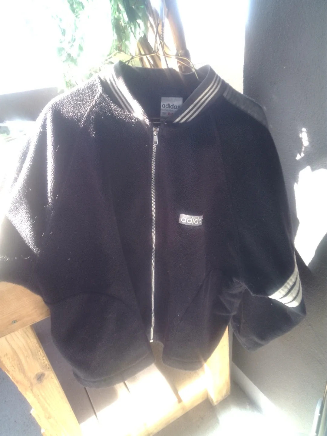 Adidas black fleece zip-up jacket image indicator(2)