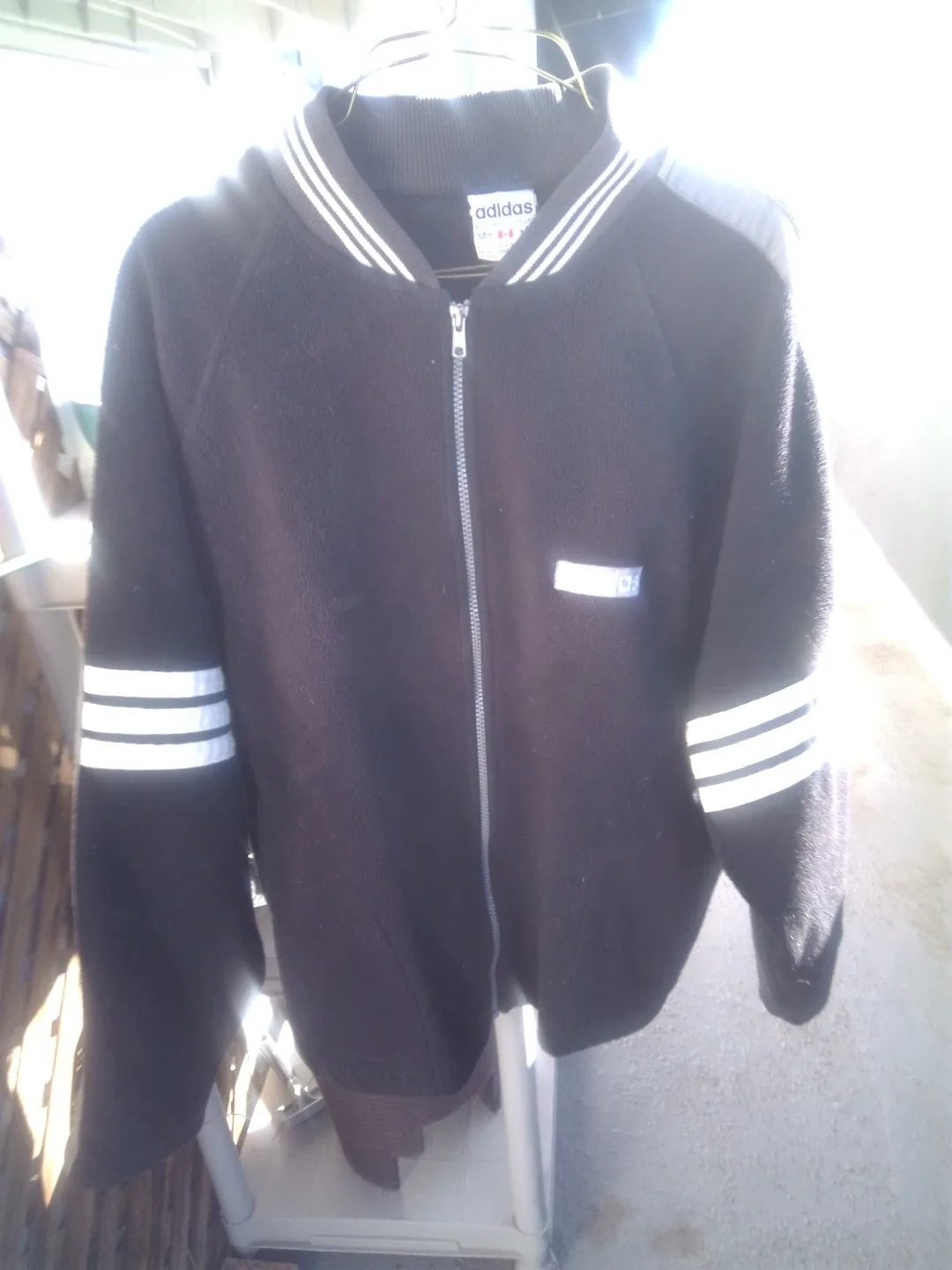 Adidas black fleece zip-up jacket image indicator(4)