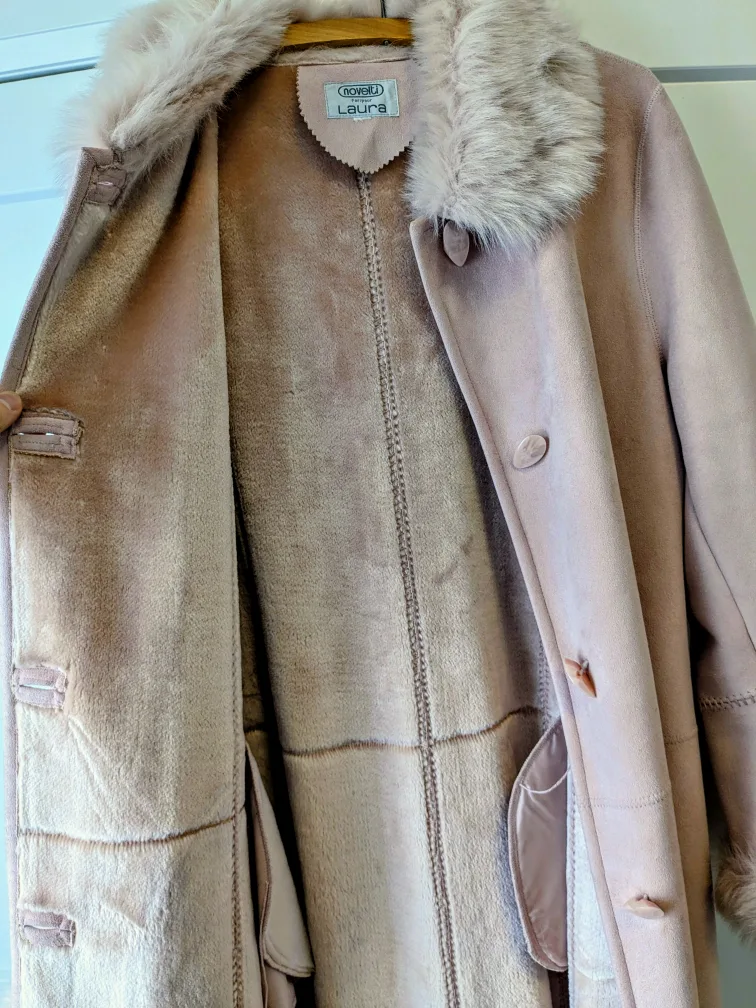 Pink Laura Novella Suede Shearling Coat image indicator(4)