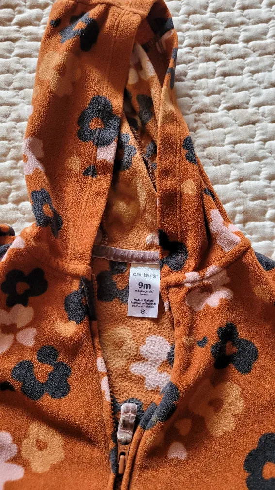 💚Fleece Zip-Up Hoodie & Pants Set, 9 month image indicator(2)