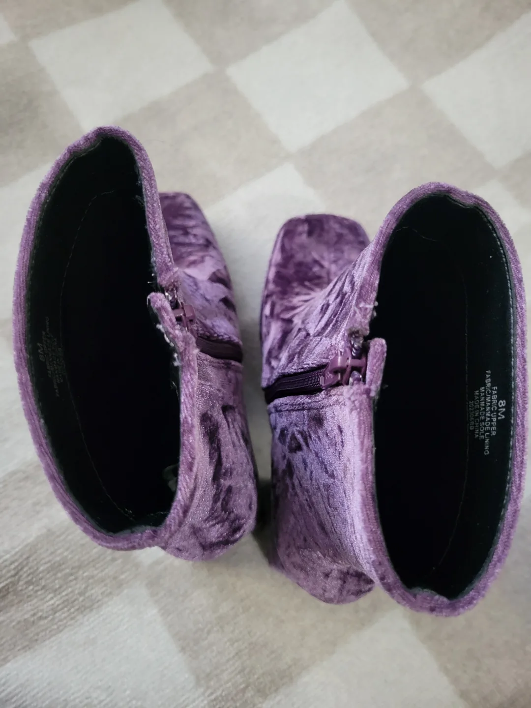 GB Purple Velvet Platform Ankle Boots - Size 8M image indicator(6)