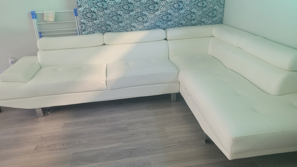 White Leather Sectional Sofa