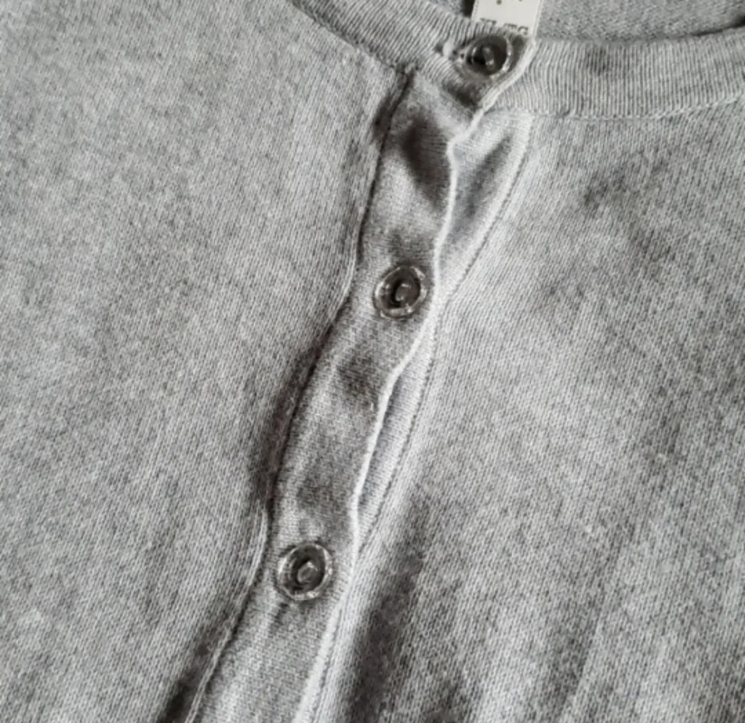 💚 grey cardigan sweater with lace shoulders image indicator(3)