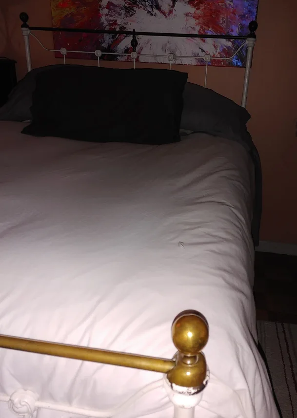 Antique Farmhouse Brass & Wrought Iron Double Bed Frame image indicator(6)