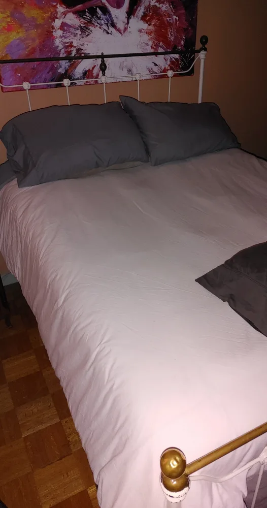 Antique Farmhouse Brass & Wrought Iron Double Bed Frame image indicator(9)