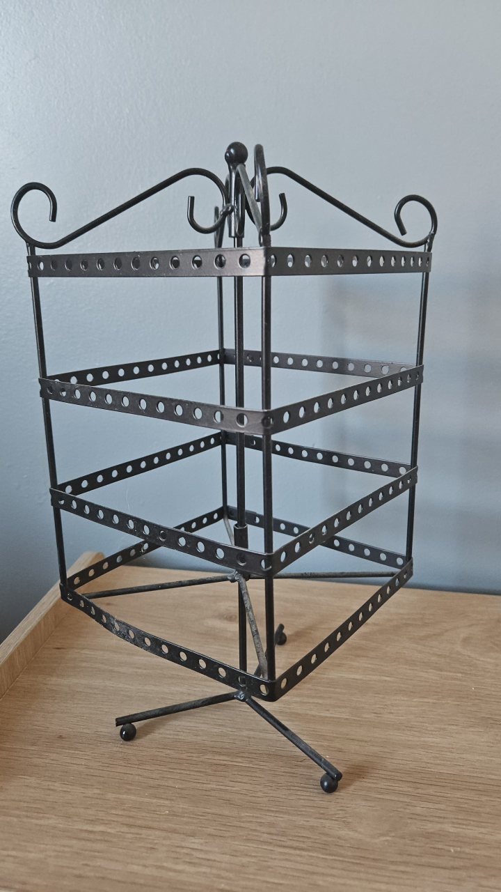 Black Metal Earring Holder Display Stand