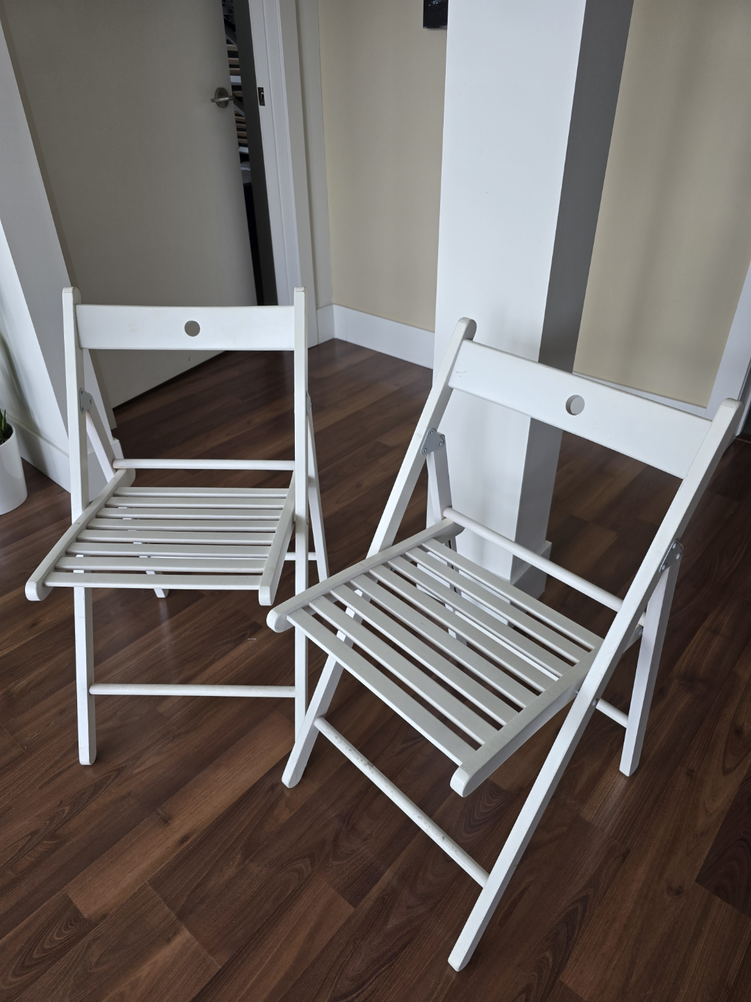 Pair of White Folding Chairs