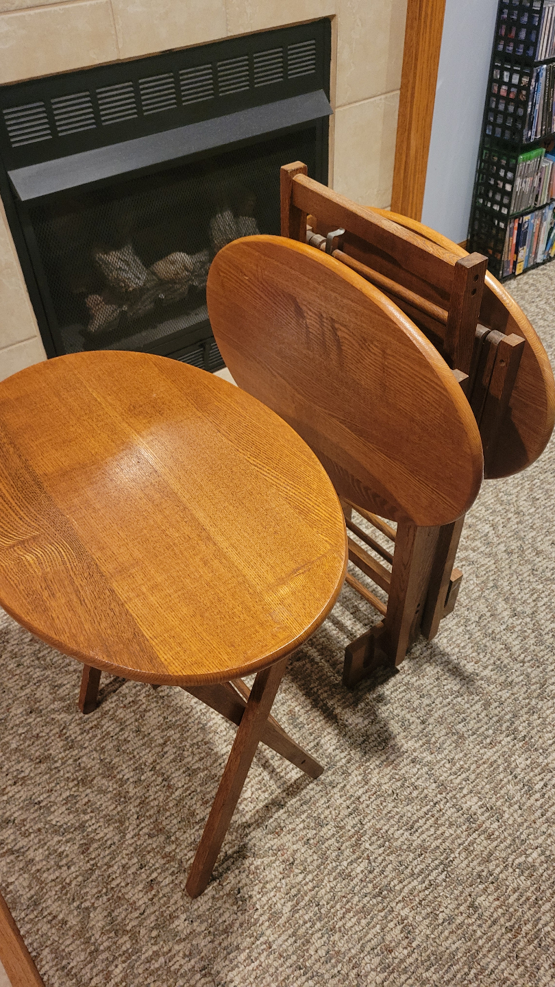 Set of Four Wood Serving Tables - photo 2