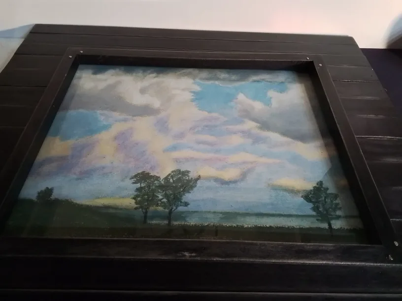 Pastel Painting landscape in rustic frame image indicator(3)