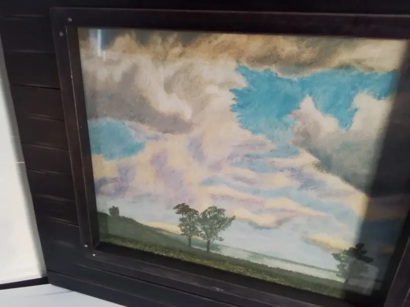 Pastel Painting landscape in rustic frame image indicator(4)