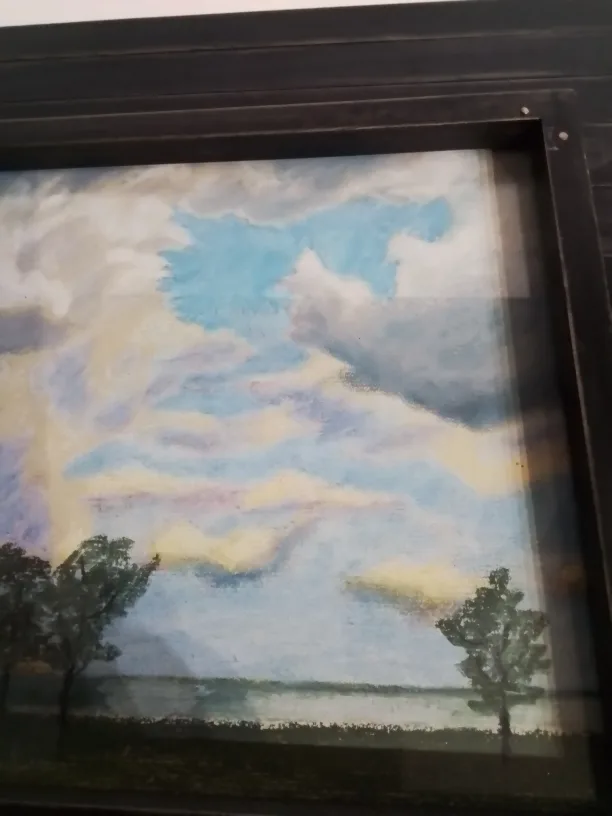 Pastel Painting landscape in rustic frame image indicator(8)